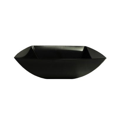 128 oz Square Plastic Black Presentation Bowls 12 CT