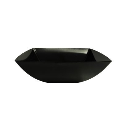 128 oz Square Plastic Black Presentation Bowls 12 CT