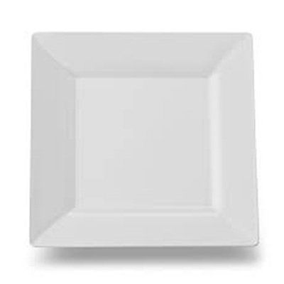 10 3/4 Inch Square Plastic White Dessert Plates 120 CT