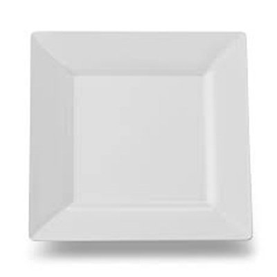 10 3/4 Inch Square Plastic White Dessert Plates 120 CT