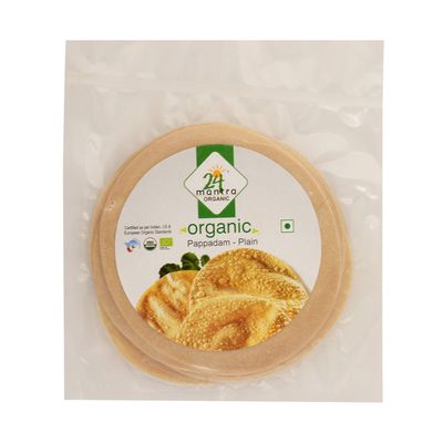 24 Mantra Organic Plain Papad/Pappadam/Appalam (100 G (Pack Of 1))