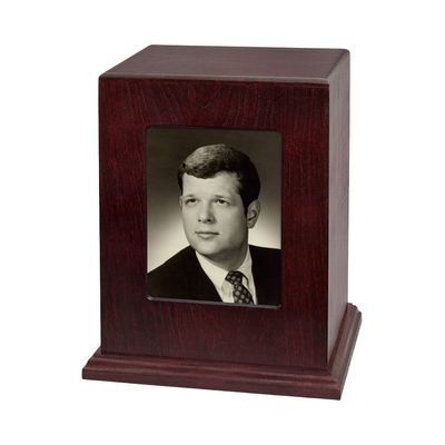 Wood Cremation Urn - Rosewood Vertical Photo