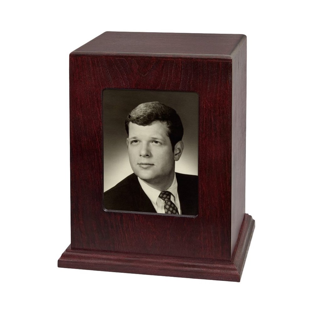 Wood Cremation Urn - Rosewood Vertical Photo