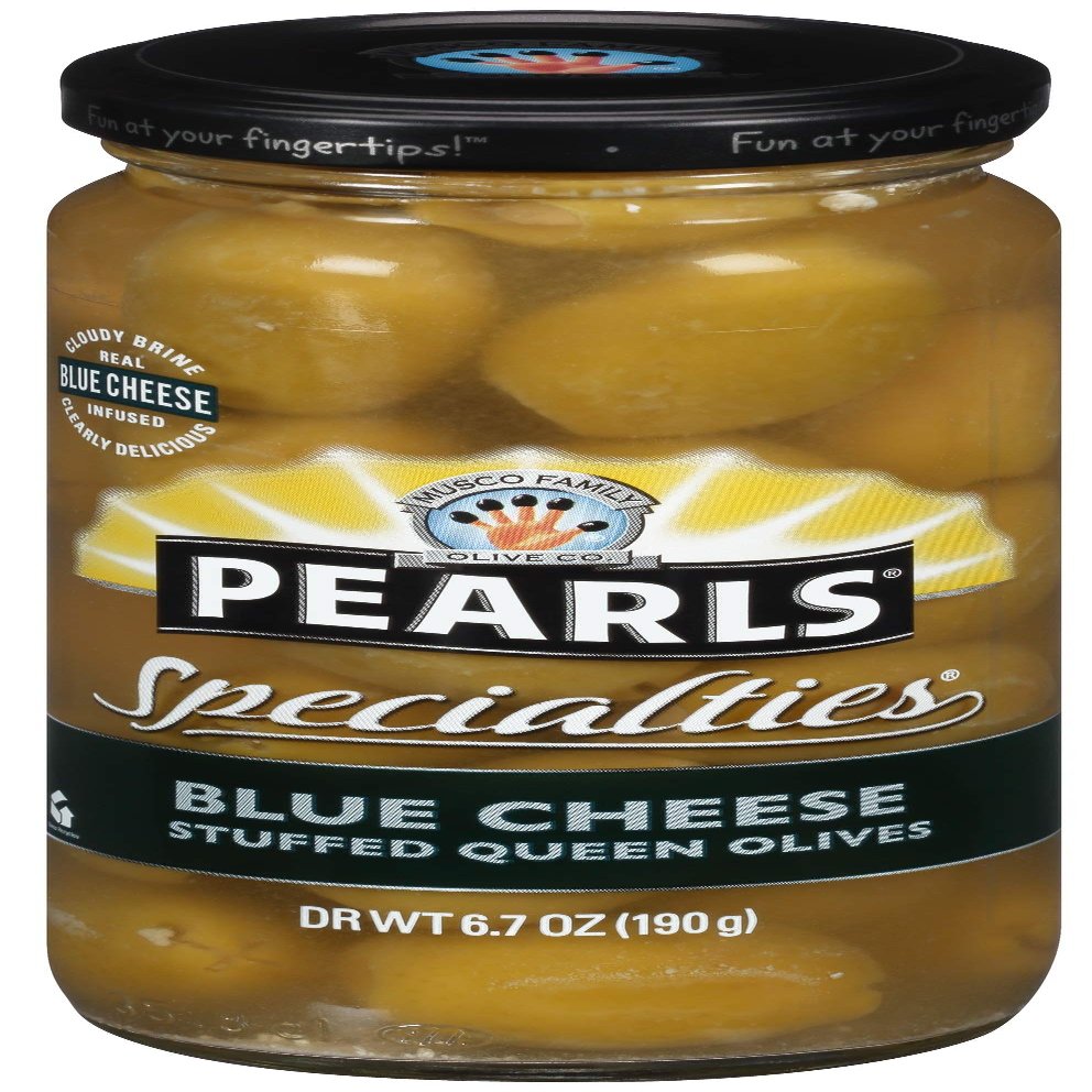 Pearls Specialties Blue Cheese Stuffed Queen Olives, 6.7 Ounce -- 6 per case.