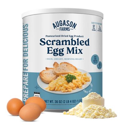 Augason Farms Pasteurized Scrambled Egg Mix Can  Emergency Food Supply, Dehydrated scrambled egg for Baking & Camping - Gluten Free Survival Food with Long Shelf Life - 57 Servings