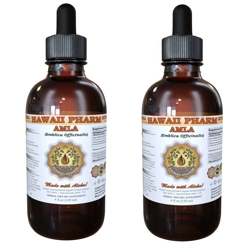 Amla Liquid Extract, Organic Amla (Emblica Officinalis) Tincture Supplement 2x4 oz