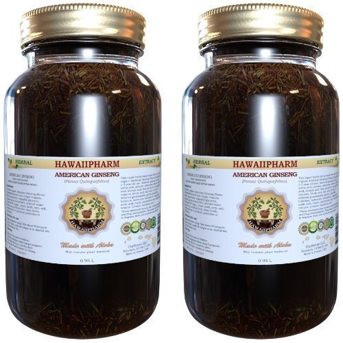 American Ginseng Liquid Extract, Ginseng (Panax Quinquefolius) Dried Root Tincture Supplement 2x32 oz Unfiltered