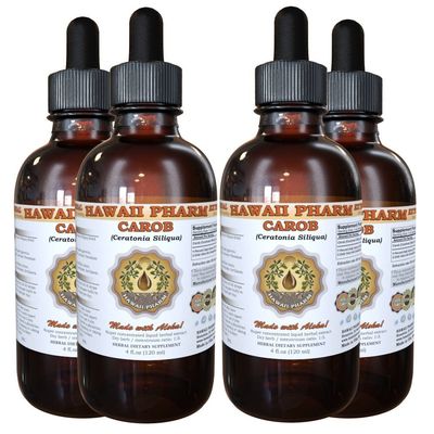 Carob Liquid Extract, Organic Carob (Ceratonia Siliqua) Tincture Supplement 4x4 oz