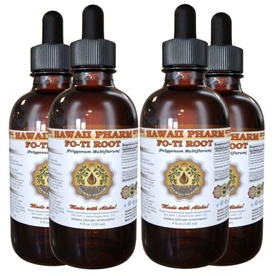 Fo-Ti Root Liquid Extract, Organic Fo-Ti Root (Polygonum multiflorum) Tincture Supplement 4x4 oz