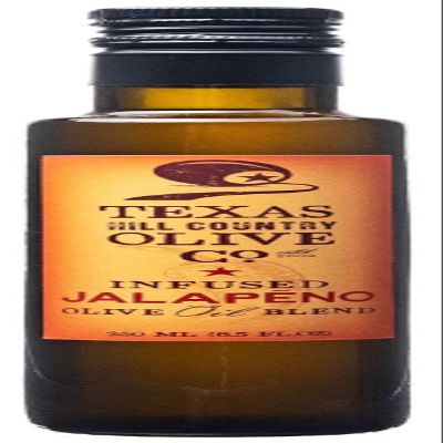 Texas Hill Country Olive Co Jalapeno Infused Olive Oil - Cold Pressed Gourmet EVOO Olive Oil - Great for Dressing Dipping Marinade - No Artificial Flavors or Added Sugar - Made in Texas (8.5 oz)