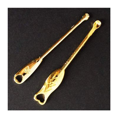 09 Gold Tone Earpick Metal Ear Wax Remover Cleaner - Pack of 2