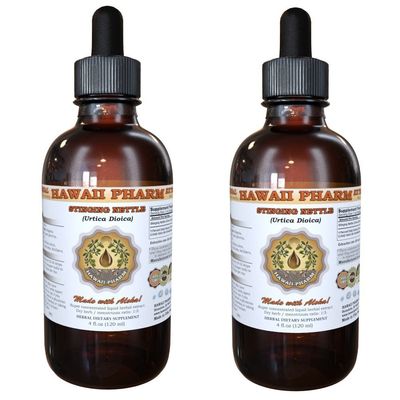 Stinging Nettle Liquid Extract, Organic Stinging Nettle (Urtica Dioica) Dried Leaf Tincture, Herbal Supplement, Hawaii Pharm, Made in USA, 2x2 fl.oz