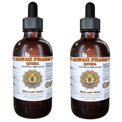 Hawaii Pharm Quina Liquid Extract, Quina (Cinchona officinalis) Tincture, Herbal Supplement, Made in USA, 2x2 fl.oz