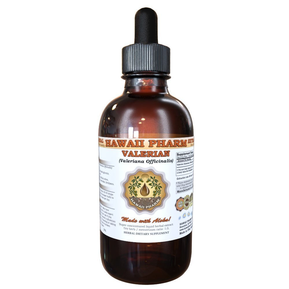 HawaiiPharm Valerian Liquid Extract, Organic Valerian (Valeriana Officinalis) Dried Root Tincture, Herbal Supplement, Made in USA, 2 fl.oz