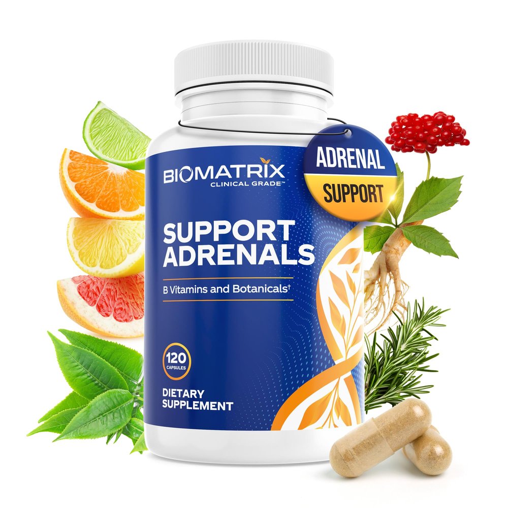 Adrenal Fatigue Supplement, Cortisol Manager, 5-MTHF, B Vitamins, Vitamin C, Adaptogens, Bioflavonoids, DHEA, Inositol, 30-60 Day Supply | 120 Veggie Caps