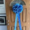 Large Royal Blue Turquoise 16" Car Gift Bow - Front Door Decoration, Baby Shower, Birthday, Father's Day, Fundraiser, Christmas, Easter view 2