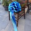 Large Royal Blue Turquoise 16" Car Gift Bow - Front Door Decoration, Baby Shower, Birthday, Father's Day, Fundraiser, Christmas, Easter view 3