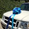 Large Royal Blue Turquoise 16" Car Gift Bow - Front Door Decoration, Baby Shower, Birthday, Father's Day, Fundraiser, Christmas, Easter view 4