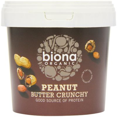 Biona Organic Peanut Butter Crunchy 1kg - Pack of 2