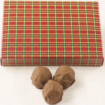 Scott's Cakes Milk Chocolate Chip Covered Chocolate Chip Marzipan Truffles in a 1 Pound Winter Wonderland Box