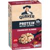 Quaker Protein Instant Oatmeal, Cranberry Almond, 12g Protein per Serving, Whole Grains, No Artificial Flavors, No Added Colors, 2.18 oz Packets, (6 Pack) view 1