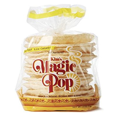 Kim's Magic Pop Freshly Popped Rice Cakes | Vegan | Original Flavor | 6 Bags | 15 Cakes per Bag | Low Carb, Sugar Free, Fat Free, Natural, Multigrain Korean Snack | Easy Bread, Chip, Cracker Replacement