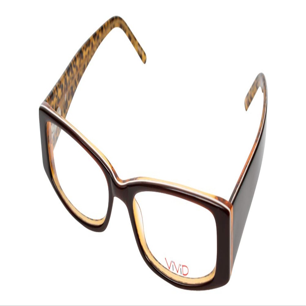 Calabria Vivid 747 Designer Reading Glasses 52mm in Black Leopard Crystal +2.00
