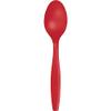 Club Pack of 288 Classic Red Premium Heavy-Duty Plastic Party Spoons view 1