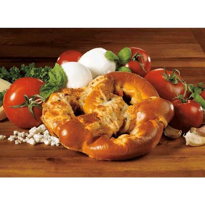 Kim and Scotts Pizza Stuffed Pretzels, 6 Ounce -- 24 per case.