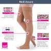 Mediven Assure 2030 mmHg Thigh High Compression Stockings  Open Toe Semi-Opaque Support Hosiery for Women with Stay-Up Silicone Top Band, Durable Knit Fabric, Everyday Wear, Travel & Long-Hour Comfort, Small, Petite, Beige view 3