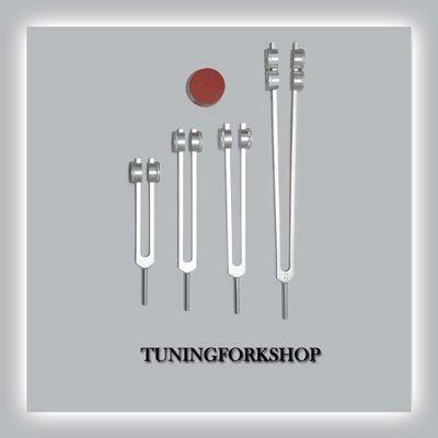 TFS Tuningforkshop 4 Pc Bone (25,50,100,200 hz) Tuning Fork for Healing with Activator,Pouch