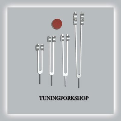 TFS Tuningforkshop 4 Pc Bone (25,50,100,200 hz) Tuning Fork for Healing with Activator,Pouch