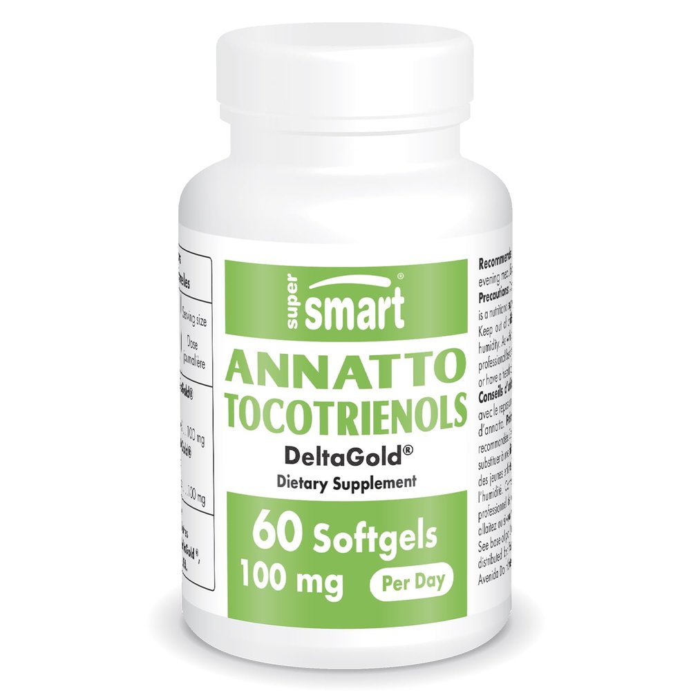 Supersmart Annatto Tocotrienols 100mg per Day (DeltaGold Vitamin E) - Tocotrienols Supplement | Non-GMO & Gluten Free - 60 Softgels