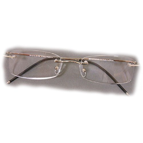 +1 Diopter Eschenbach Rimless Reading Glasses - Gold Rectangle