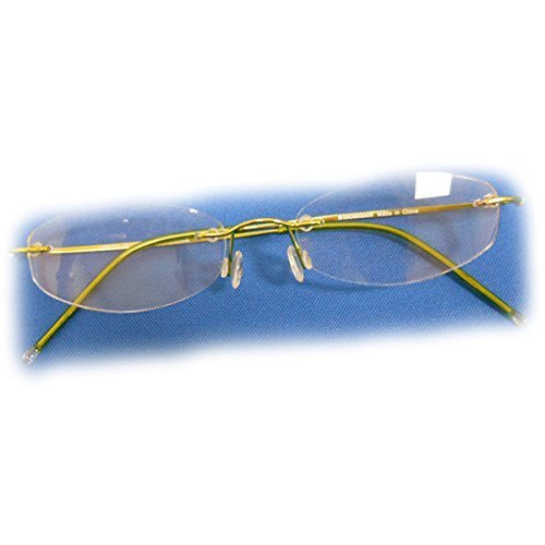 +1 Diopter Eschenbach Rimless Reading Glasses - Green Oval
