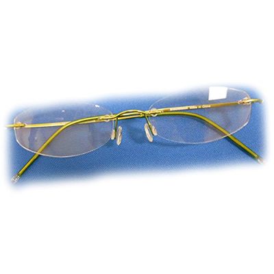 +2.5 Diopter Eschenbach Rimless Reading Glasses - Green Oval