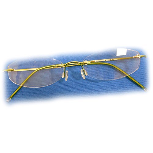 +2.5 Diopter Eschenbach Rimless Reading Glasses - Green Oval