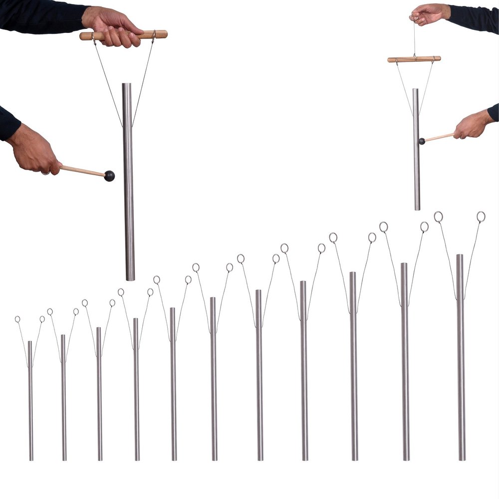11 Mineral Nutrients Healing Tuned Pipes Louder Than Tuning Fork with Mallet, Hand Stand