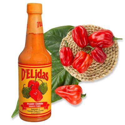 D'ELidas Habanero Hot Sauce, Natural Habanero Pepper Hot Sauce, Chombo Picante Sauce #1 in Panama, Non-GMO, Keto Friendly Food Habanero Sauce, 10 Fl Oz (Pack of 1)