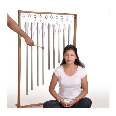 TFS Tuningforkshop 8 Harmonic Healing Tuned Pipes Louder Than Tuning Fork with Large Wood Stand,Mallet