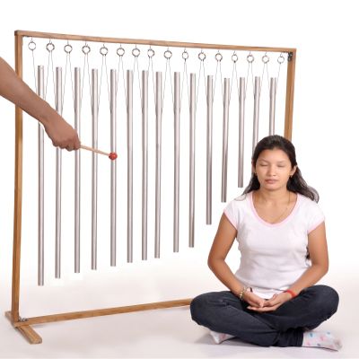 TFS Tuningforkshop 15 Human Organ Healing Tuned Pipes Louder Than Tuning Fork with Large Wood Stand,Mallet