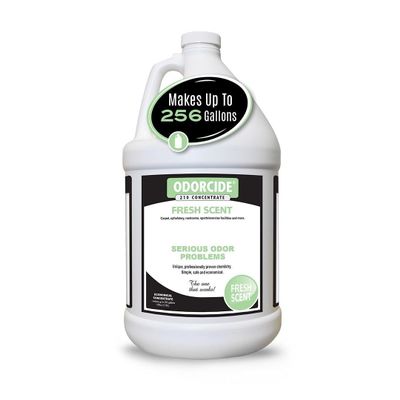 Odorcide Fresh Scent Odor Eliminator Concentrate Odor Eliminator for Strong Odor on Carpet, Hardwood, & More Smoke, Sweat, & Pet Odor Eliminator for Home w/Non-Enzymatic Formula, 1 Gallon