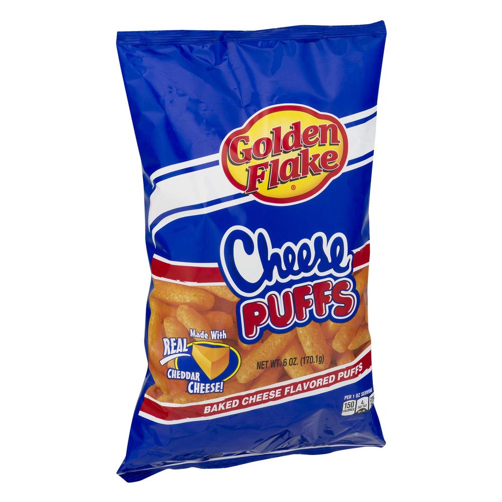 Golden Flake Cheese Puffs 6oz Bag (Pack of 4)