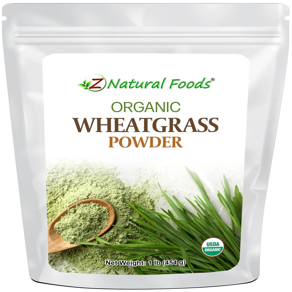 Z Natural Foods Organic Wheatgrass Powder, Green Superfood Powder for Smoothies, Juices, Shakes, and Recipes, Nutrient-Rich Powder, 100% Pure, Raw, Non-GMO, Vegan, Gluten-Free, 87 Servings, 1 lb