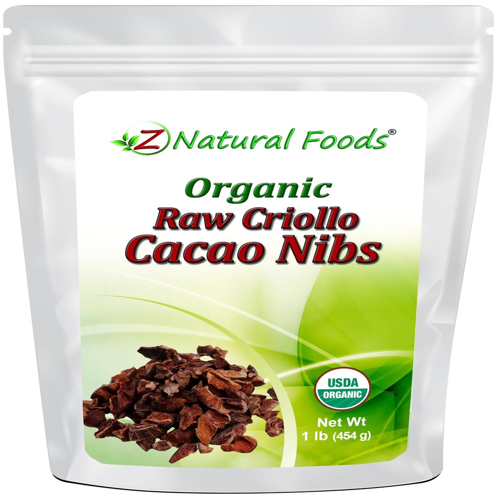Premium Raw Organic Cacao Nibs - Superior In Flavor & Aroma - Unsweetened Criollo Cacao - Perfect for Baking, Brewing, Tea, Smoothies, & Snacks - 100% Pure, Vegan, Non GMO, Gluten Free, Kosher - 1 lb