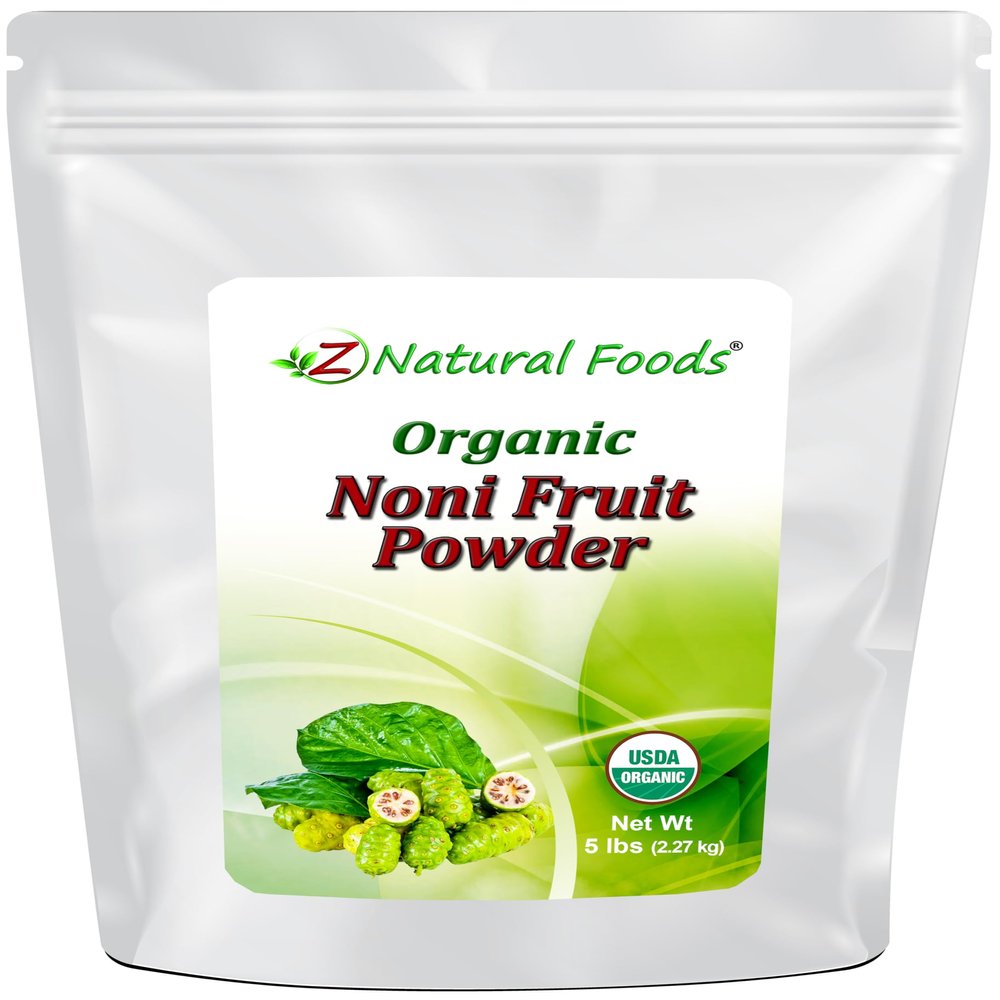 Z Natural Foods Noni Fruit Powder - Organic Raw Non-GMO Gluten-Free Superfood - Supports Healthy Digestion & Energy - Packed with Essential Nutrients & Antioxidants - Mix with Drinks & Recipes, 5 lb