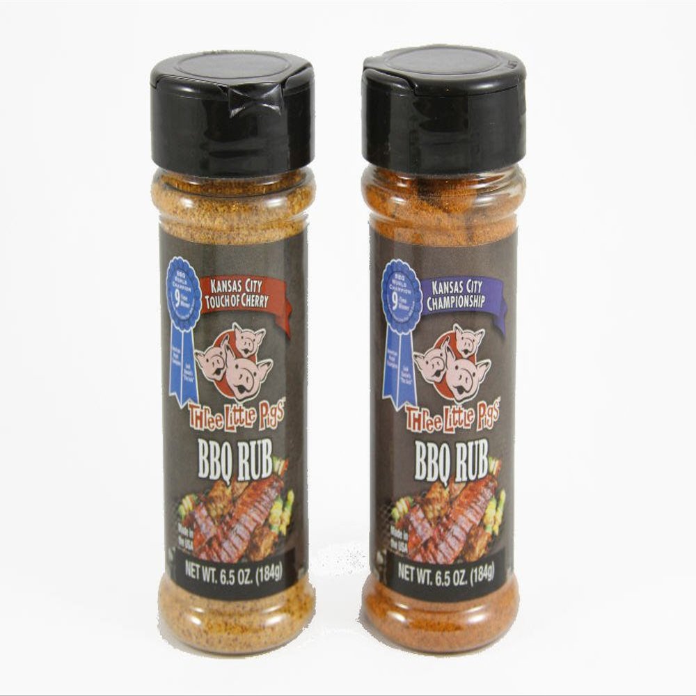 Kansas City Three Little Pigs BBQ Rub Variety Bundle - 2 Items (Kansas City Championship Three Little Pigs BBQ Rub and Kansas City Touch of Cherry Three Little Pigs BBQ Rub)