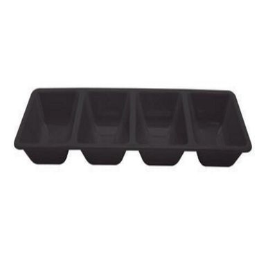 Club Pack of 12 Clear 4-Compartment Plastic Tray 16"