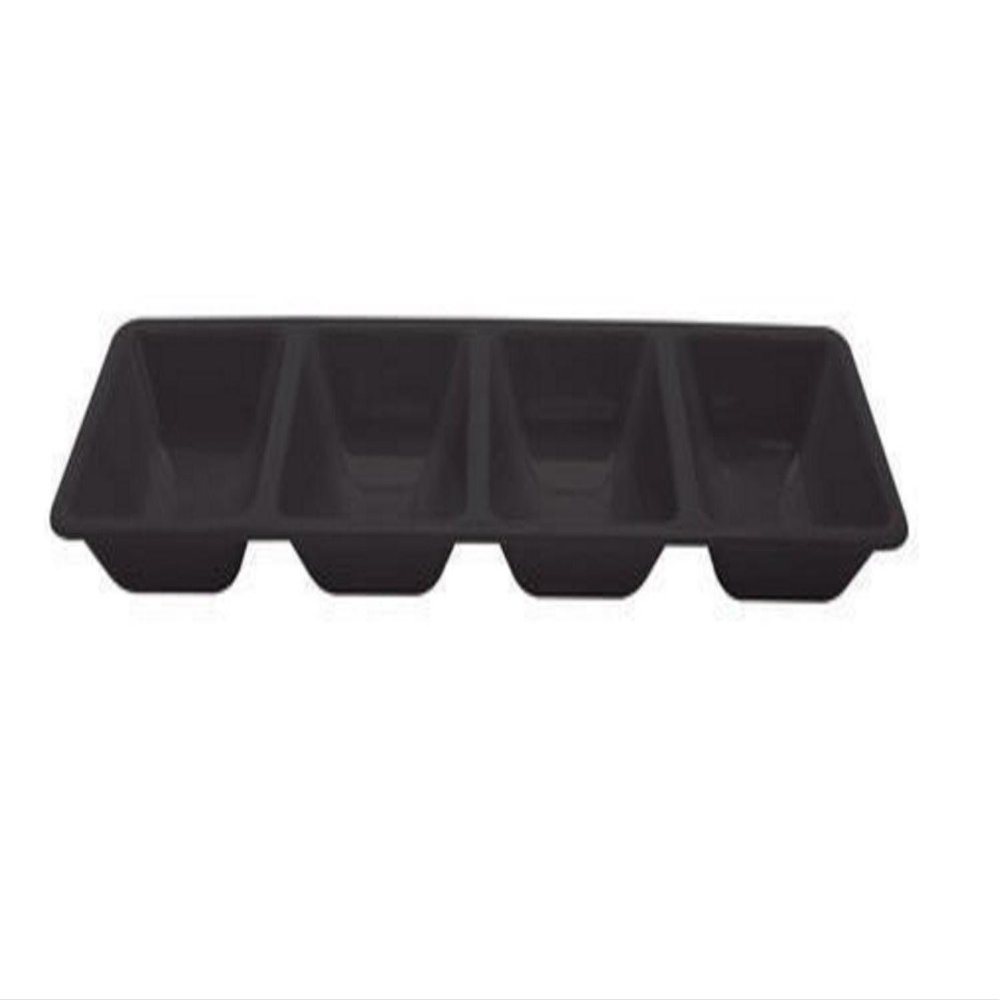 Club Pack of 12 Clear 4-Compartment Plastic Tray 16"