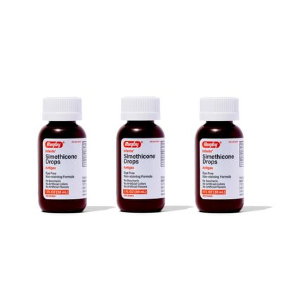 Rugby Dye-Free Infants' Gas Drops - Simethicone 20 mg Liquid Drops for Newborns, Babies, Toddlers, and Kids - Fast Relief from Gas Discomfort - No Artificial Colors or Flavors - 1 Fl. Oz. (3 Pack)